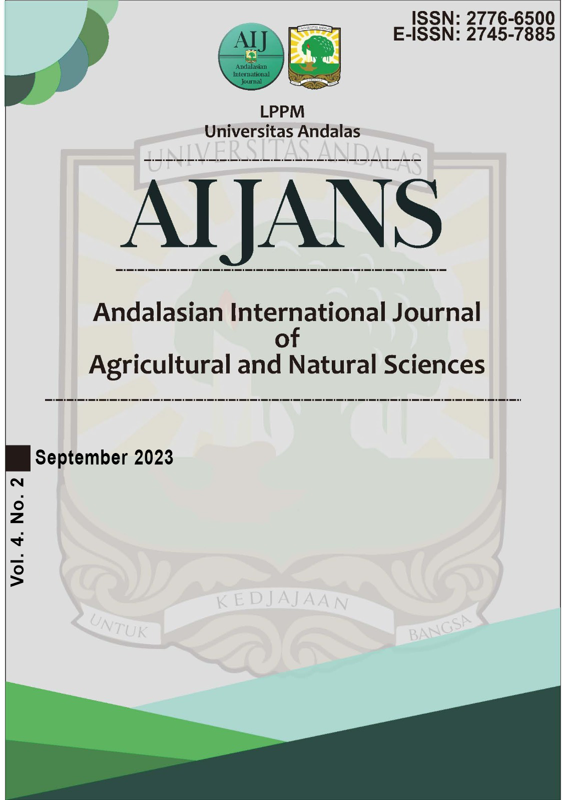 					View Vol. 4 No. 02 (2023): Andalasian International Journal of Agricultural and Natural Sciences
				