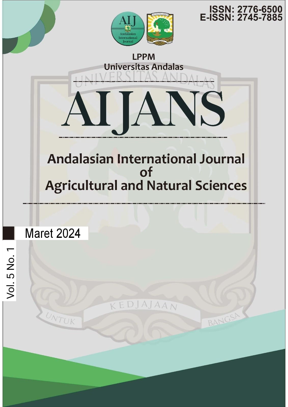 					View Vol. 5 No. 01 (2024): Andalasian International Journal of Agricultural and Natural Sciences
				